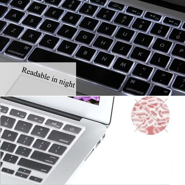 Alt view image 5 of 5 - Werleo Transparent / CLEAR Keyboard Cover Silicone Skin for MacBook Pro 13" 15" 17" (with or w/out Retina Display) iMac and MacBook Air 13"