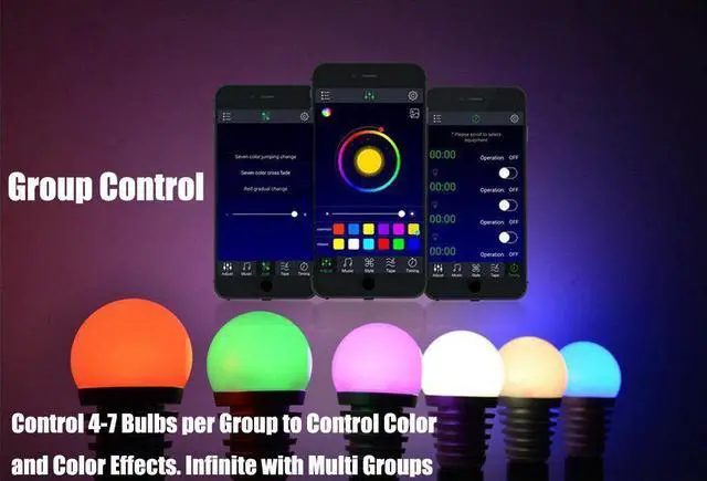 Alt view image 3 of 7 - Werleo Bluetooth Smart Light Bulb - 60w Equivalent Wake Up Lights - Multicolored Color Changing Disco Light - Dimmable Sunrise Sunset Sleeping Light Bulb