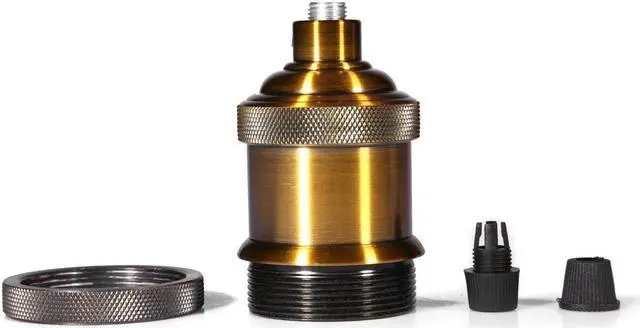 Alt view image 4 of 7 - Werleo 8 Pack Solid Bronze Lamp Socket E26 / E27 Vintage Industrial Edison Pendant Ceramics Medium Light Socket Holder For Lamp Brass Finished