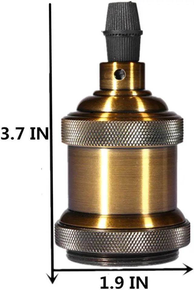 Alt view image 2 of 7 - Werleo 8 Pack Solid Bronze Lamp Socket E26 / E27 Vintage Industrial Edison Pendant Ceramics Medium Light Socket Holder For Lamp Brass Finished