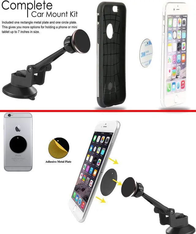 Alt view image 6 of 7 - Magnetic Car Mount,Werleo Dashboard Windshield Mount 360 Rotation Car Cell Phone Holder Air Car Vent Holder Cradle W/ Suction Cup For iPhone 7 Plus 6S 5s 6 Samsung Galaxy S7 Edge S6 S5 S4 LG HTC Sony