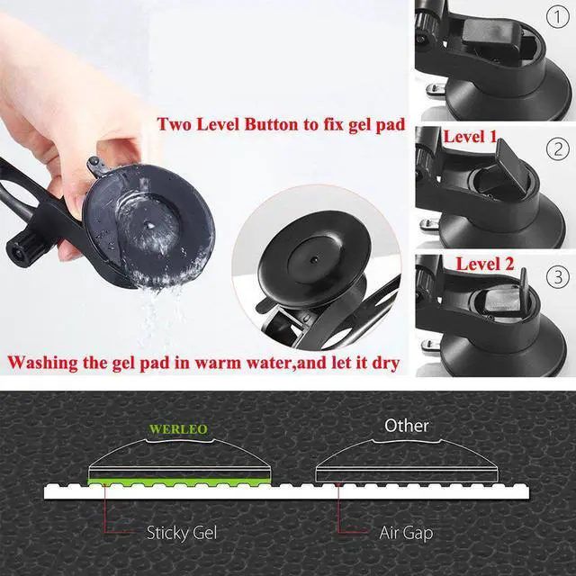 Alt view image 5 of 7 - Magnetic Car Mount,Werleo Dashboard Windshield Mount 360 Rotation Car Cell Phone Holder Air Car Vent Holder Cradle W/ Suction Cup For iPhone 7 Plus 6S 5s 6 Samsung Galaxy S7 Edge S6 S5 S4 LG HTC Sony