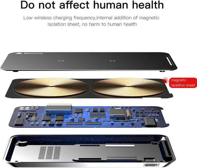 Alt view image 5 of 7 - Fast Qi Wireless Charger Pad Stand for Samsung Galaxy Note 8 S8 S8 Plus S7 Edge S7 S6 Edge Plus Note 5 and Standard Charge for Apple iPhone X iPhone 8 iPhone 8 Plus