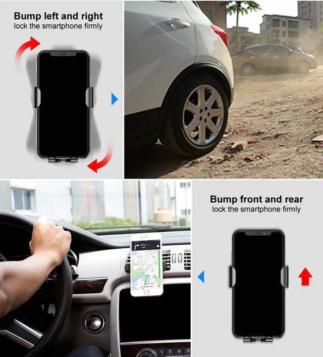 Alt view image 7 of 7 - Qi Fast Wireless Car Charger Air Vent Phone Holder Car Mount for Samsung Galaxy S8, S7/S7 Edge, Note 8 5 and Standard Charge for iPhone X, 8/8 Plus & Qi Enabled Devices (Black)