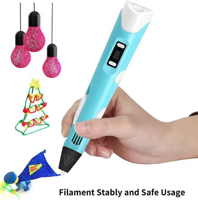 Alt view image 4 of 5 - 3D Pen, 3D Doodler Drawing Printing Printer Pen for Arts Crafts DIY Perfect Gift for Kids and Adults, Compatible with PLA ABS Filament,Safe and bright LED Display - Blue