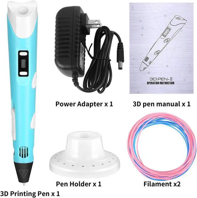 Alt view image 5 of 5 - 3D Pen, 3D Doodler Drawing Printing Printer Pen for Arts Crafts DIY Perfect Gift for Kids and Adults, Compatible with PLA ABS Filament,Safe and bright LED Display - Blue
