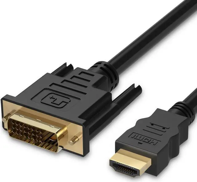 Main image of HDMI to DVI Cable (6 FT),DVI-D to HDMI Cord Bi-Directional Gold Plated High Speed HDMI (Type A) to DVI for HDTV, Apple TV, Smart TV, PS3/PS4, Xbox One X/One S/360, Wii U