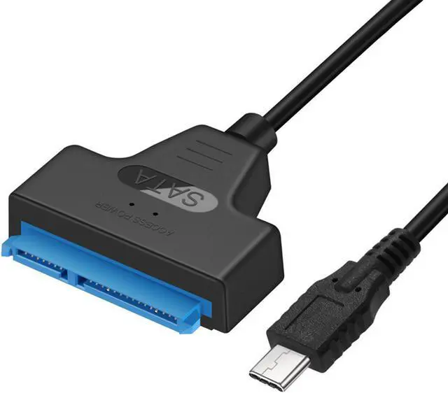 Alt view image 2 of 5 - Super Speed USB Type C USB-C to SATA 22 Pin 15+7 Pin 2.5" Hard Disk Driver SSD Adapter Data Power Cable with Blue LED Indicators, Play and Plug (SATA-USB 3.1 converter cable)
