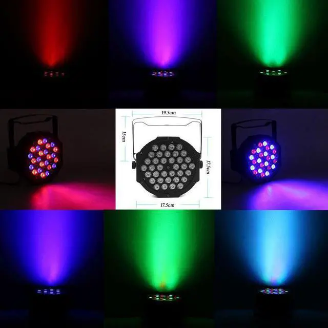 Alt view image 5 of 7 - Disco Party Lights - LED Par Lights 36W DMX-512 RGB 36 LEDs Stage Lights DJ Light Sound Activated Projector Light Stage Lighting with IR Remote for Wedding Show Club Bar AC 110V-220V (1Pcs)