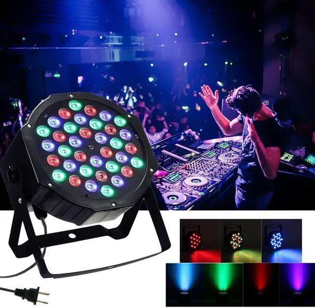 Alt view image 5 of 6 - 2 Pcs Disco Party Lights - LED Par Lights 36W DMX-512 RGB 36 LEDs Stage Lights DJ Light Sound Activated Projector Light Stage Lighting with IR Remote for Wedding Show Club Bar AC 110V-220V