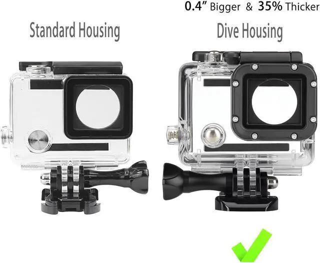 Alt view image 5 of 7 - GoPro Replacement Dive Case Waterproof Housing Cover Shell For  HERO4 HERO3+ HERO3