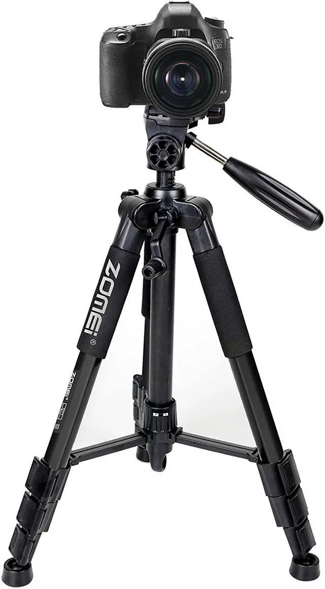Alt view image 2 of 7 - 55" Compact Light Weight Travel Portable Folding SLR Camera Tripod for Canon Nikon Sony DSLR Camera Video with Carry Case(black)