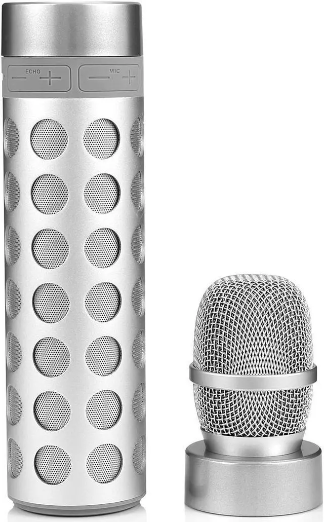 Alt view image 2 of 5 - Portable Wireless Karaoke Microphone Bluetooth Speaker Support TF Card Playing for Apple iPhone Android Smartphone or PC, Home KTV Outdoor Party Music Playing Singing