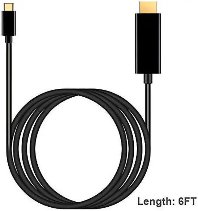 Alt view image 3 of 7 - USB C to HDMI Cable 6FT, USB 3.1 Type C (Thunderbolt 3 Compatible) to HDMI 4K Cable for Macbook Pro 2016, Macbook 12", Chromebook Pixel, Galaxy S8/S8+ etc to HDTV, Monitor, Projector