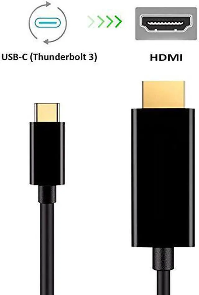 Alt view image 4 of 7 - USB C to HDMI Cable 6FT, USB 3.1 Type C (Thunderbolt 3 Compatible) to HDMI 4K Cable for Macbook Pro 2016, Macbook 12", Chromebook Pixel, Galaxy S8/S8+ etc to HDTV, Monitor, Projector