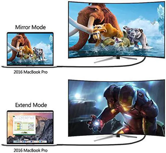Alt view image 5 of 7 - USB C to HDMI Cable 6FT, USB 3.1 Type C (Thunderbolt 3 Compatible) to HDMI 4K Cable for Macbook Pro 2016, Macbook 12", Chromebook Pixel, Galaxy S8/S8+ etc to HDTV, Monitor, Projector