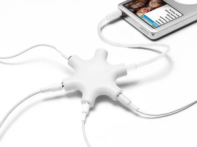 Alt view image 4 of 5 - Headphone Splitter 3.5mm,1 to 5 Stereo Audio Adapter Converter for Samsung iPhone iPod iPad MP3/MP4 Players Tablets (pack of 2)