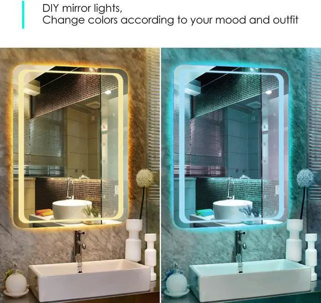 Alt view image 6 of 7 - LED Light Strip RGB Strip Lights LED Tape Lights Compatible with Alexa and Google Home 150 5050 SMD LEDs Smart Wifi Strip Lights