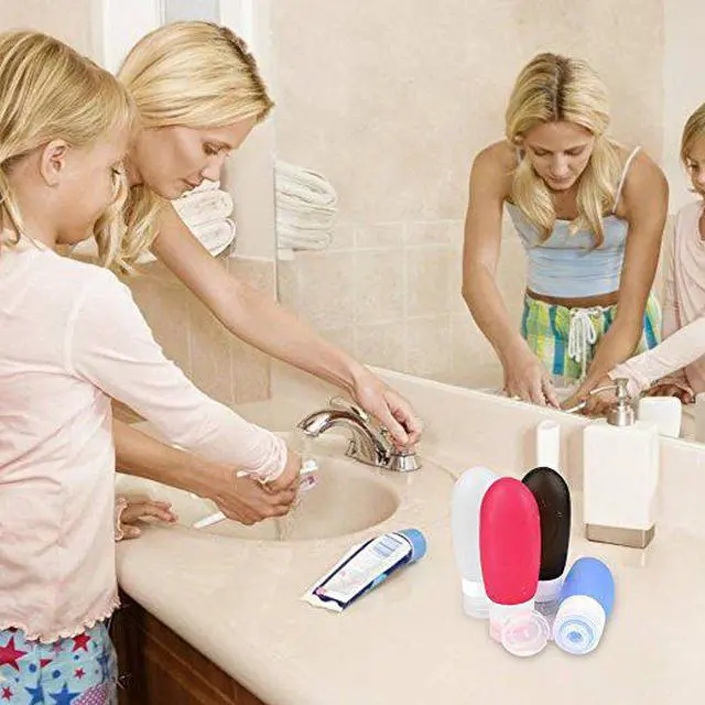 Alt view image 6 of 6 - Leak Proof Travel Bottles,Refillable Silicone Travel Containers,Travel Accessories for Carry On Luggage, Perfect for Liquid Toiletries (3oz,4Pack)