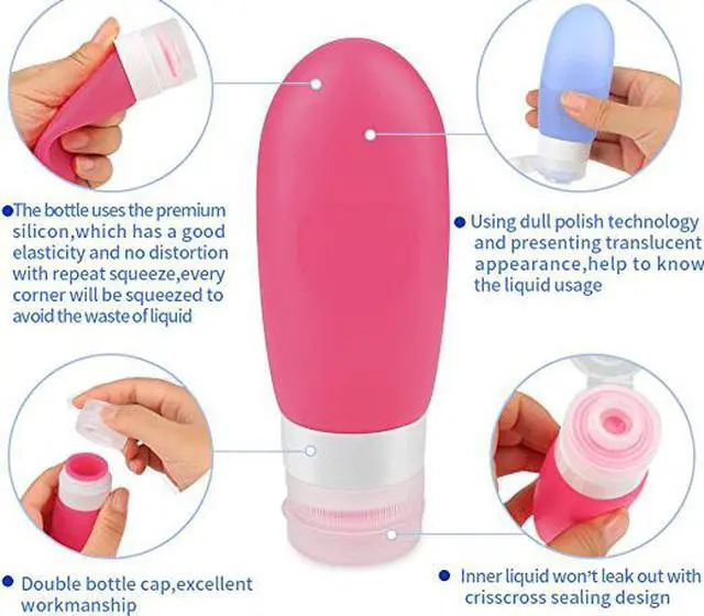 Alt view image 5 of 6 - Leak Proof Travel Bottles,Refillable Silicone Travel Containers,Travel Accessories for Carry On Luggage, Perfect for Liquid Toiletries (3oz,4Pack)