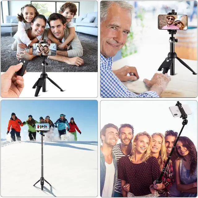 Alt view image 7 of 7 - Extendable Bluetooth Selfie Stick & Tripod Stand Wireless Remote iPhone Galaxy