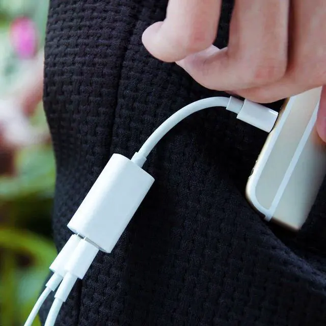 Alt view image 6 of 6 - iphone Dongle Splitter,Auxiliary Car Cables,iPhone 7 Plus 8 Plus X Adapter & Splitter,[2018 UPGRADED],Dual Lightning Headphone,Lightning Adapter, Audio Charge Adapter,for iPhone7/7Plus, iPhone8