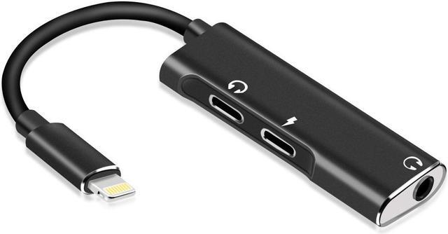 Alt view image 2 of 7 - iPhone 7 Adapter iPhone X Adapter 2 in 1 Lightning Adapter for iPhone 7 8X Dual Lightning with 3.5mm Headphone Jack 3 in 1 Adapter