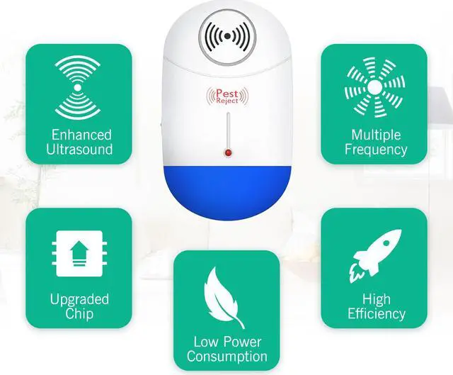 Alt view image 2 of 7 - [2018 UPGRADED]Ultrasonic Pest Repeller - Electronic Mouse Repellent Plug in Pest Control - Pest Repellent for Mice,Rat,Bug,Spider,Roach,Ant,Mosquito,Fly - No More Mouse Traps,Insect Spray & Baits
