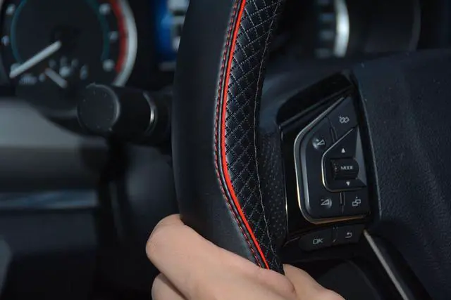 Alt view image 6 of 7 - Auto Car Steering Wheel Covers Universal 15" Genuine Leather Anti Slip Odor Free