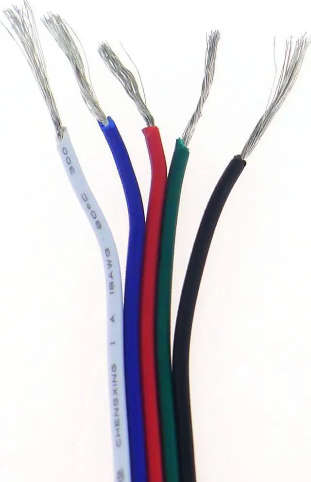 Alt view image 3 of 5 - 66ft RGBW Extension Cable Wire Line 5 Color for RGBWW 5050 3528 LED Stirp Light