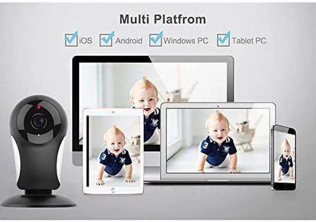Alt view image 2 of 6 - Home Security Camera System,HD 960P Wireless IP Camera Support 2.4GHz Wifi, Day/Night Vision, Indoor/Outdoor Cam for House, Baby, Pet Security BLACK