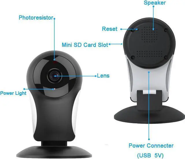 Alt view image 3 of 6 - Home Security Camera System,HD 960P Wireless IP Camera Support 2.4GHz Wifi, Day/Night Vision, Indoor/Outdoor Cam for House, Baby, Pet Security BLACK