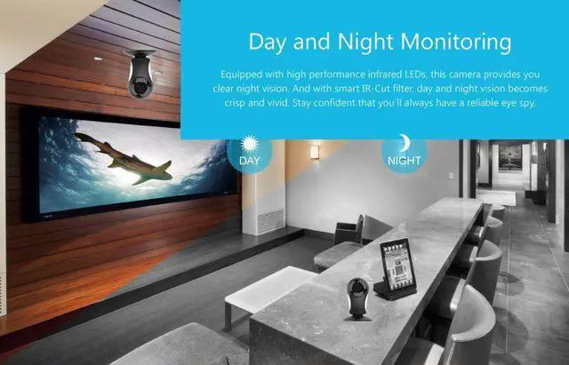 Alt view image 6 of 6 - Home Security Camera System,HD 960P Wireless IP Camera Support 2.4GHz Wifi, Day/Night Vision, Indoor/Outdoor Cam for House, Baby, Pet Security BLACK