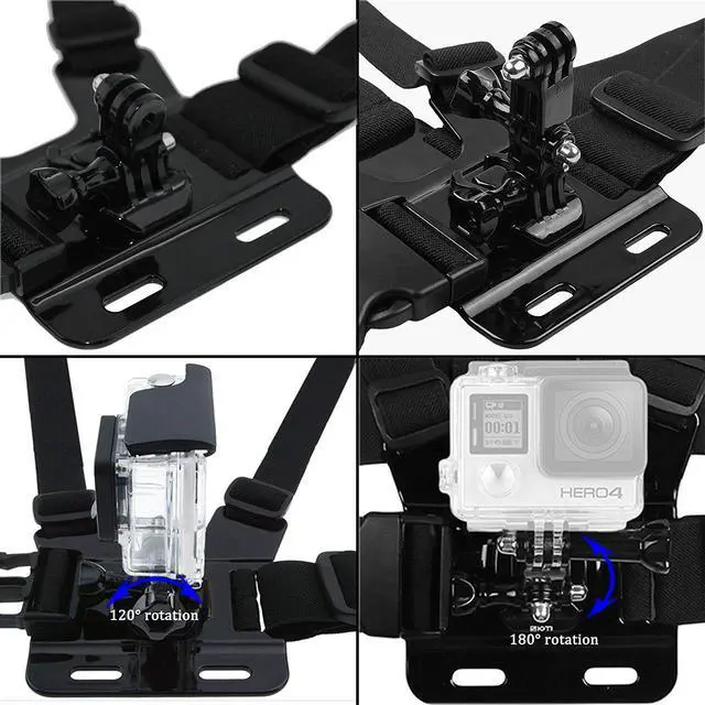 Alt view image 3 of 7 - Adjustable Chest Mount Harness + 3-Way Pivot Arm for Gopro Session Hero6 Hero 4 Hero 5 Hero 3+ Hero 3 Hero 2 Hero Camera Fully Adjustable Chest Strap Suitable for Outdoor Sports