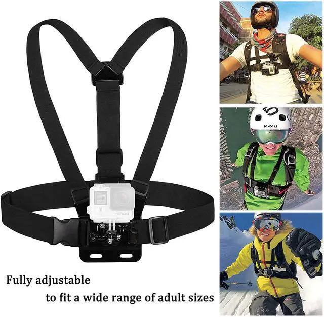 Alt view image 7 of 7 - Adjustable Chest Mount Harness + 3-Way Pivot Arm for Gopro Session Hero6 Hero 4 Hero 5 Hero 3+ Hero 3 Hero 2 Hero Camera Fully Adjustable Chest Strap Suitable for Outdoor Sports