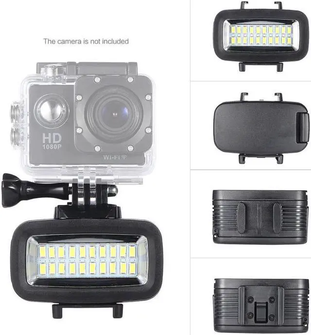 Alt view image 6 of 7 - 700LM Diving Video Fill-in Light LED Lighting Lamp Waterproof 40M 1900mAh Built-in Rechargeable Battery with Diffuser for GoPro SJCAM Xiaomi Yi Sports Action Camera