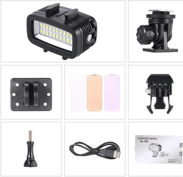 Alt view image 7 of 7 - 700LM Diving Video Fill-in Light LED Lighting Lamp Waterproof 40M 1900mAh Built-in Rechargeable Battery with Diffuser for GoPro SJCAM Xiaomi Yi Sports Action Camera