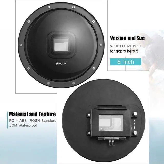 Alt view image 2 of 7 - Larry 2018/4/19 18:18:32
Dome Port for Gopro Hero6 Hero 5 Black Camera Underwater Diving Transparent Lens Housing Dome with Gray Floaty Grip Underwater Photography (6 inch)