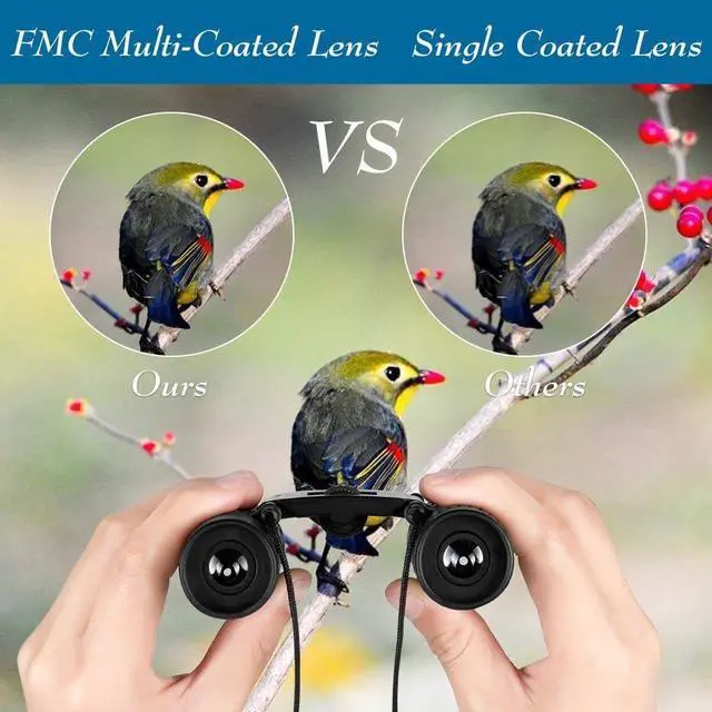 Alt view image 7 of 7 - 10X22 Mini Binoculars with Tripod Mount, HD Portable Roof Small Pocket Folding Binoculars with BAK7 Prism FMC Lens for Adults and Kids Birding, Sightseeing, Hunting, Sporting Game