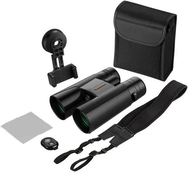 Alt view image 7 of 7 - Binoculars for Adults, 12x42 Low Night Vision Binoculars Telescopes with Cell Phone Photography Adapter and Wireless Camera Shutter Remote Control for Bird Watching/Hunting/Camping/Travelling