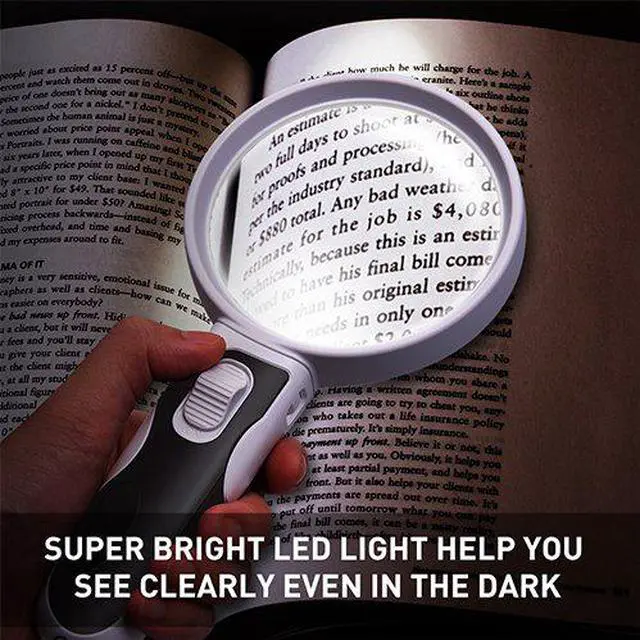 Alt view image 2 of 7 - LED Magnifying Glass - Lighted Magnifier Detachable Illuminated Lenses 2.5X, 5X, 16X, 3 In 1 Handheld Magnifying Glass 2 LED Lights, Magnifier Set For Seniors, Maps, Jewelry, Coin Collectors