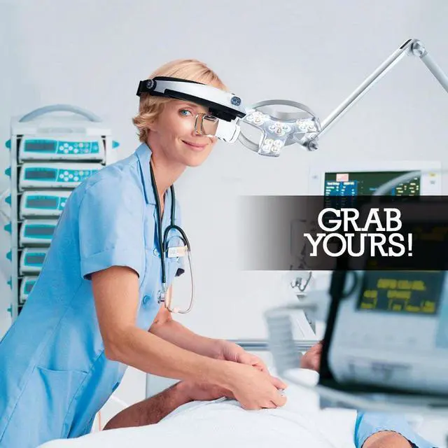 Alt view image 7 of 7 - Head Mount Magnifier Headband LED Lamp Light with 5 Prime Replaceable and Interchangeable Magnifier PC Lenses : 1.0X, 1.5X, 2.0X, 2.5X, 3.5X | Fit Any Head Size, Black and White