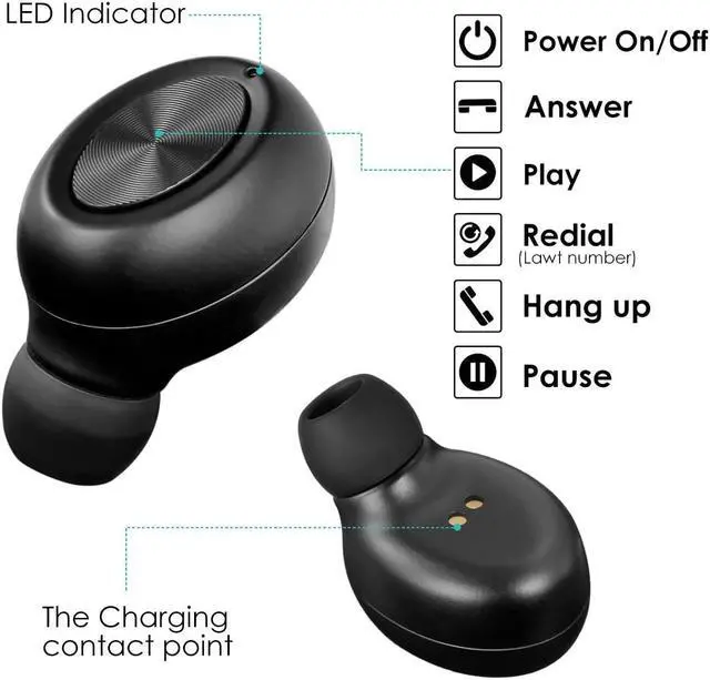 Alt view image 2 of 7 - Bluetooth Earbud Mini Invisible Bluetooth Headphone Wireless Car Headset Magnetic Charger With HD Mic