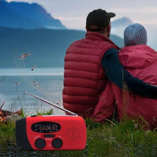 Alt view image 5 of 7 - Multifunctional Solar Hand Crank Dynamo Self Powered AM/FM/NOAA Weather Radio Use As Emergency LED Flashlight and Power Bank