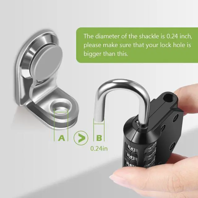 Alt view image 3 of 7 - Combination Lock, 4 Digit Anti Rust Padlock Set, Weatherproof Lock Padlock, Gate Lock, Gym Lock, Locker Lock for School, Gym & Sports Locker, Outdoor Storage - 2 Pack