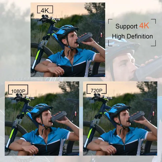 Alt view image 6 of 7 - Action Camera 4K WiFi Ultra HD Waterproof Sport Camera 12 MP 170 Degree 2 Inch LCD Screen Remote Control 2Pcs Batteries 19 Accessories -Silver