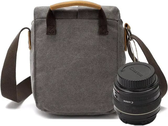 Alt view image 6 of 6 - Vintage Canvas Camera Bag Waterproof Leather DSLR SLR Messenger Shoulder Bag