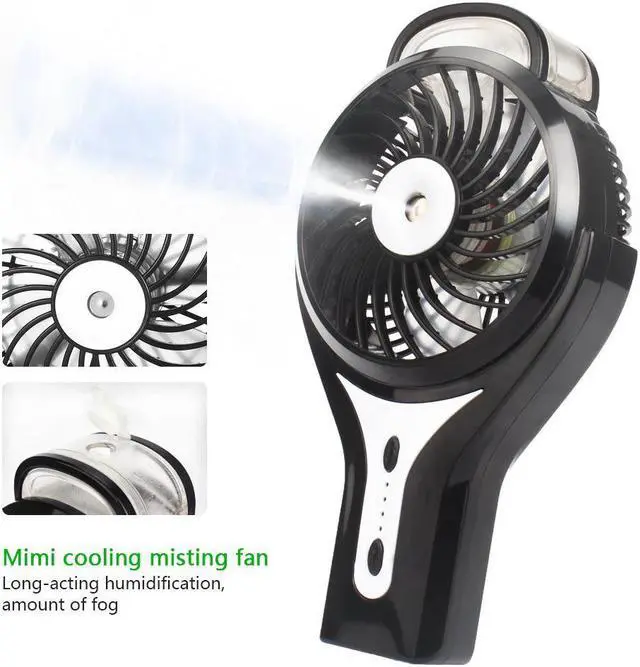 Alt view image 2 of 6 - Mini Handheld USB Misting Fan with Personal Cooling Mist Humidifier Rechargeable Portable Mini Misting Cooling Fan for Home Office and Travel