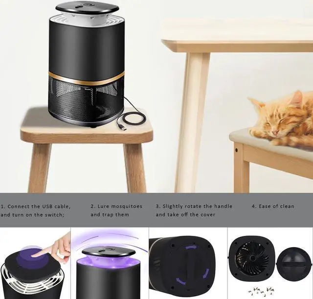Alt view image 6 of 7 - Indoor Mosquitos Trap Flying Insects Killer Electronic Mosquito Trap Lamp Poison-Free Bugs Zapper Effective and Intelligent Mosquitos Catcher Non-toxic Non-Chemical