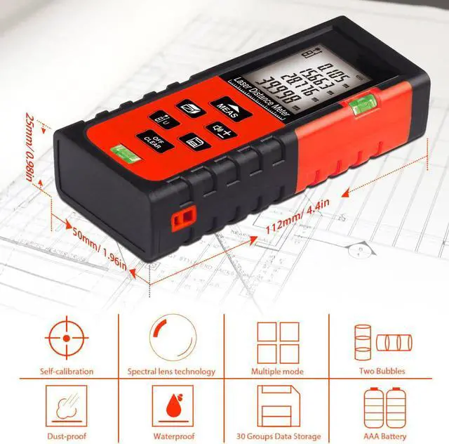 Alt view image 5 of 7 - Advanced Laser Measure Digital Laser Tap Measures with Mute Function Laser Measuring Device with Pythagorean Mode, Measure Distance, Area and Volume